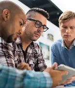 Teachers collaborating during a workshop